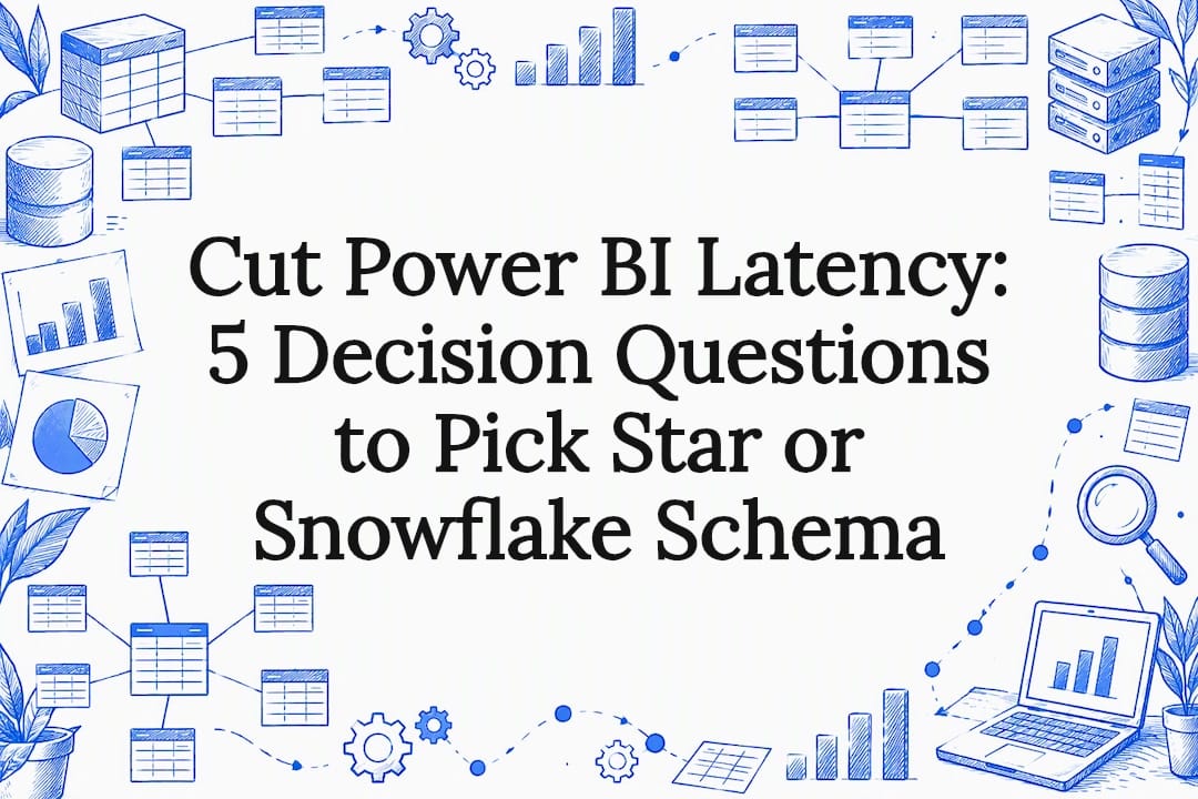 Cut Power BI Latency: 5 Decision Questions to Pick Star or Snowflake Schema — BI Tools illustration
