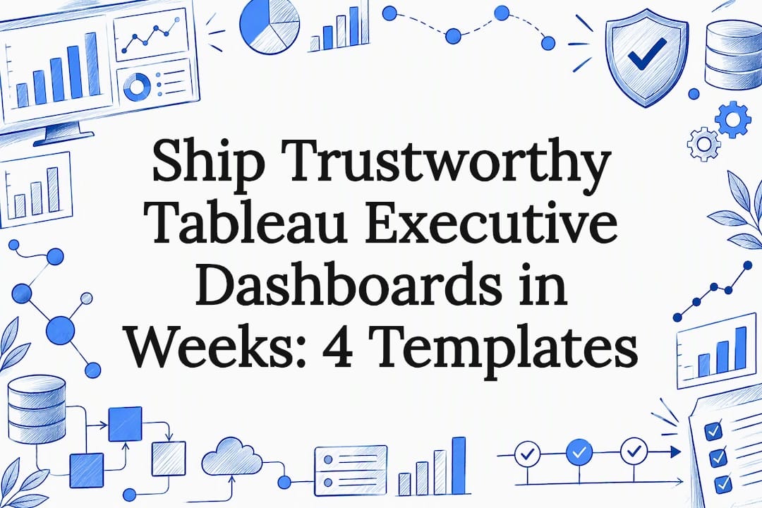 Ship Trustworthy Tableau Executive Dashboards in Weeks: 4 Templates — Dashboards & Adoption illustration
